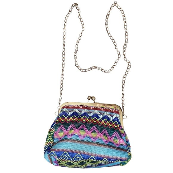 Fashion Hasp Ladies Weave Handbags Summer Beach Female Rattan Small Purse Nylon - Picture 2 of 5